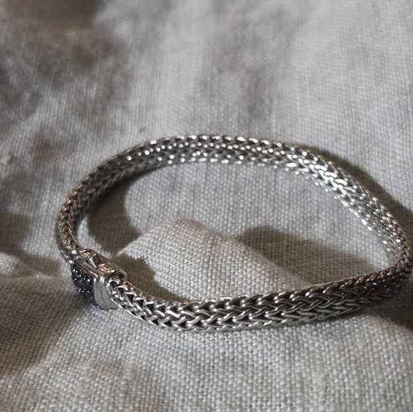 John Hardy Classic Chain Icon Bracelet, Blue Sapphire, SS, 5mm - Picture 5 of 12